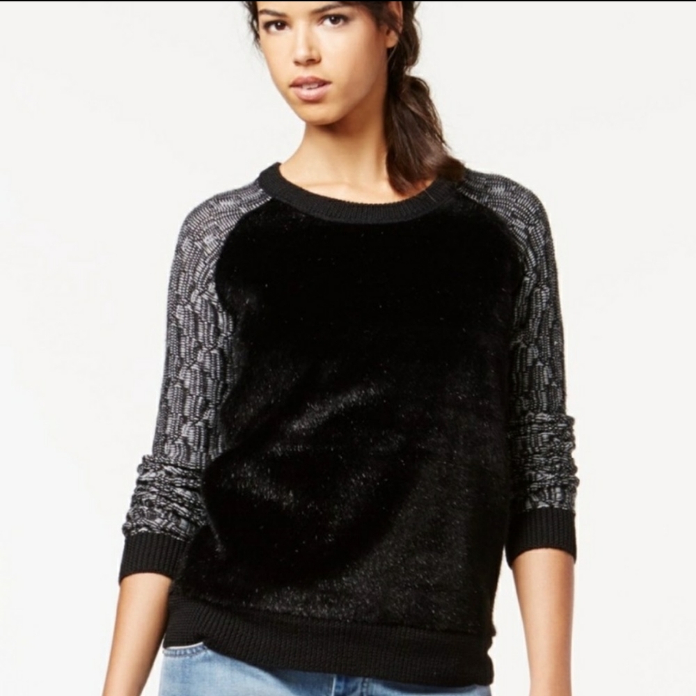 Rachel Rachel Roy faux fur wool blend sweater XXL